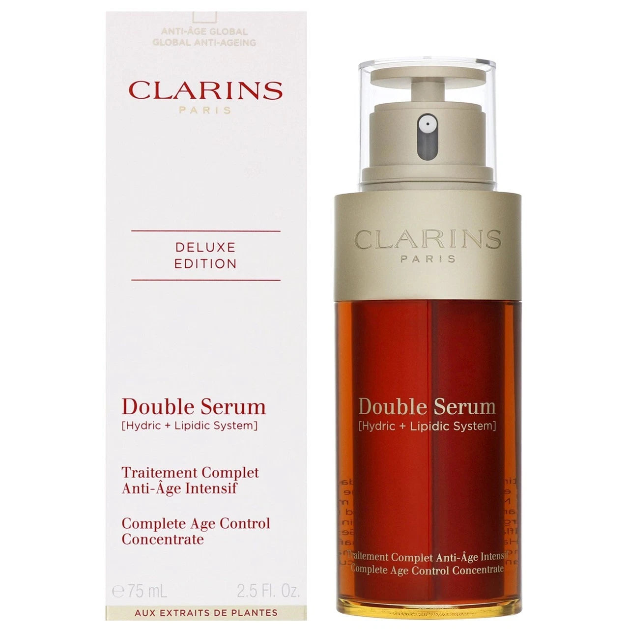 Clarins Double Serum Complete Age Control Concentrate 2.5 oz / 75ml — New In Box