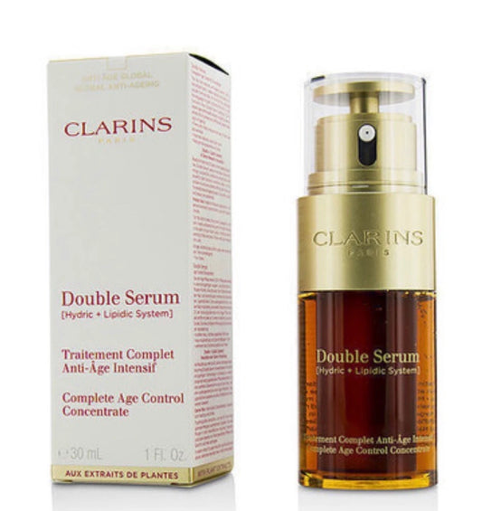 Clarins Double Serum Hydric + Lipidic System Age-Control Concentrate 30ml / 1 oz NEW