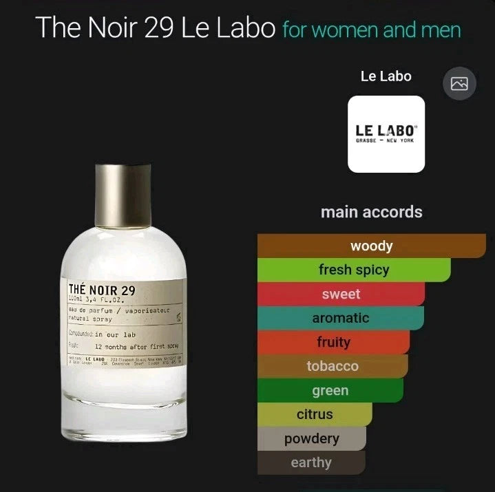 Le Labo Thé Noir 29 Eau de Parfum 3.4 oz / 100 mL Unisex – Sealed – 100% Original & Authentic